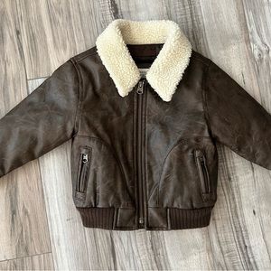 Baby gap faux leather and sherpa flight jacket
